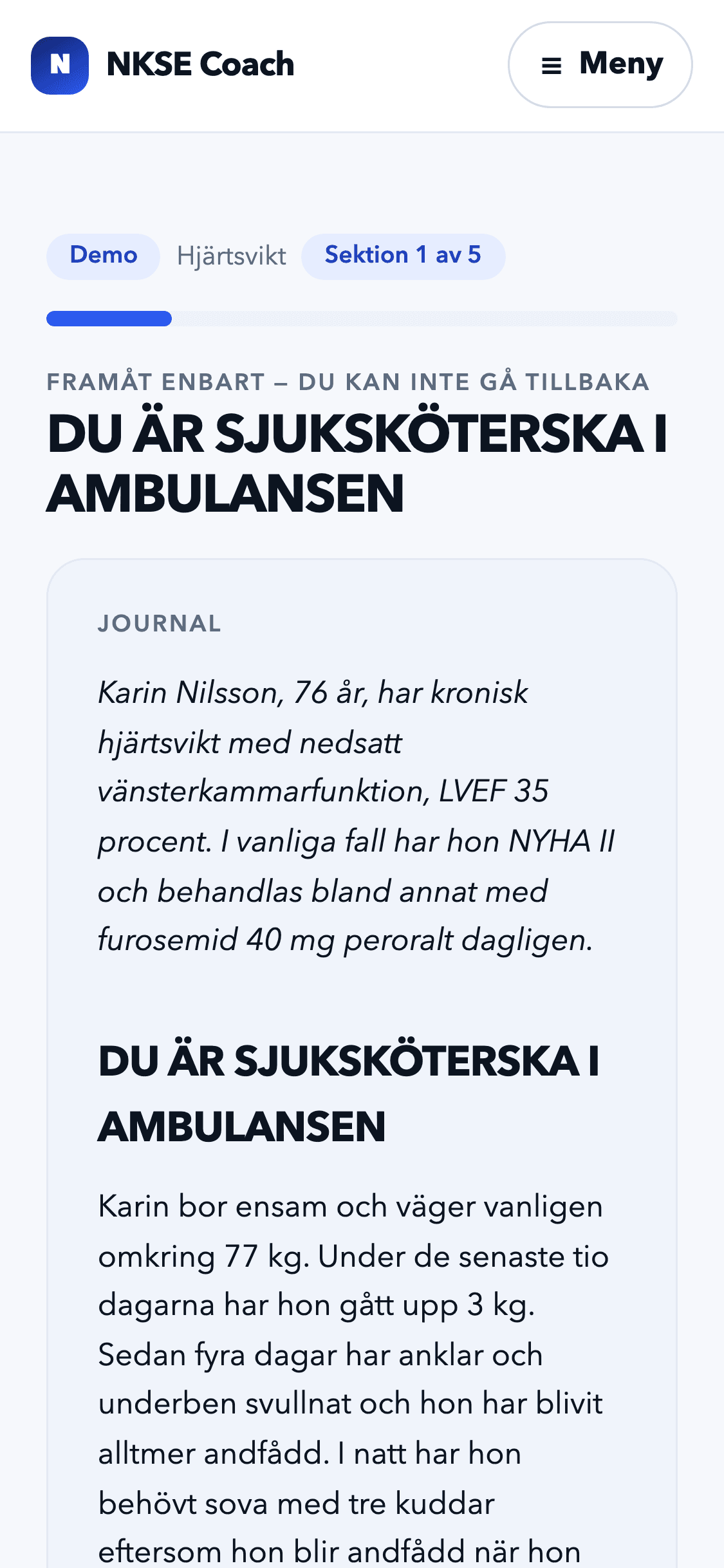 NKSE Coach i mobilen — träna patientfall var som helst